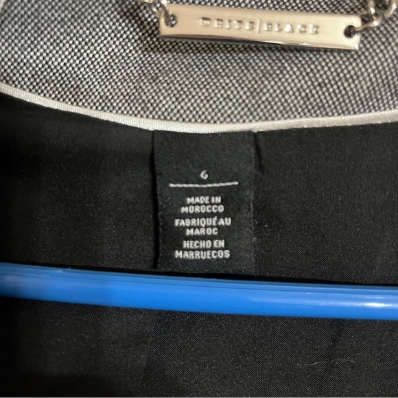 White House Black Market Ruffle Front Single Button Blazer Jacket Size 6 Gray - Picture 4 of 8